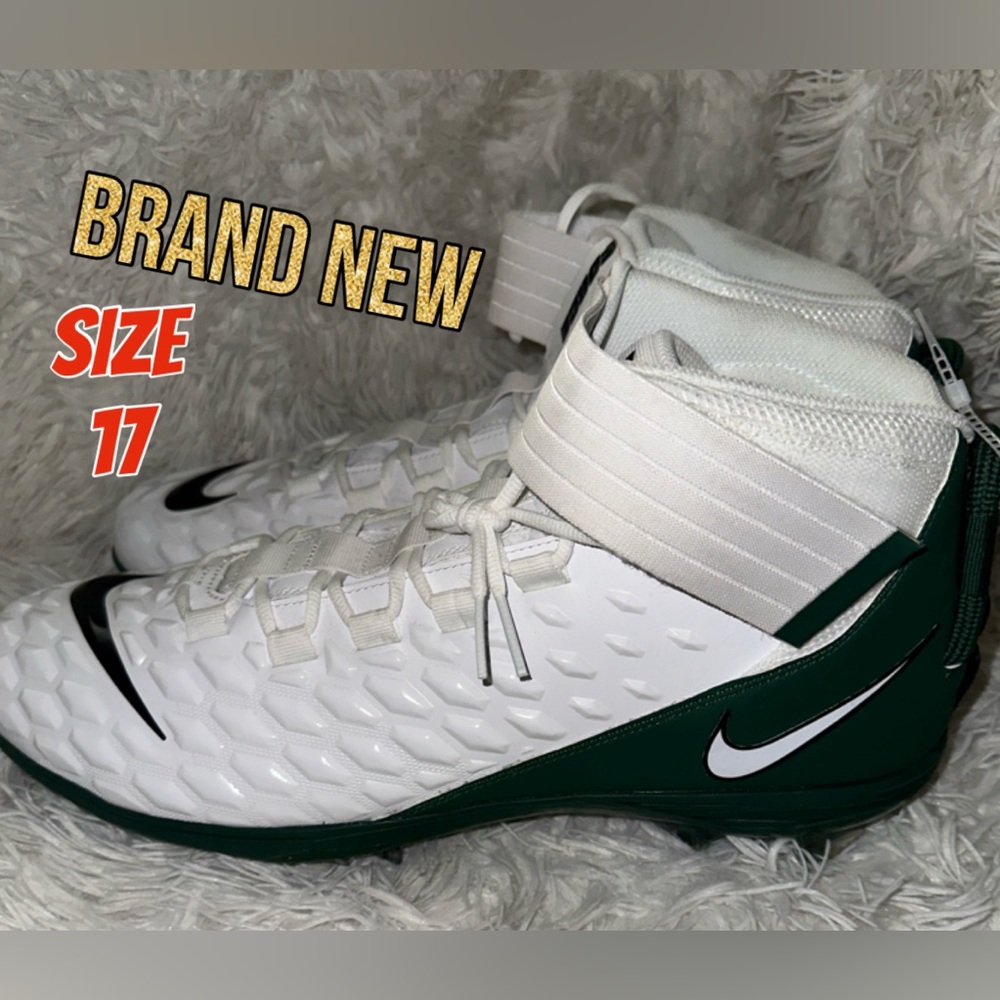 Nike PE Force Savage Pro 2 P Football Cleats White/Green Men’s Size 17 NEW